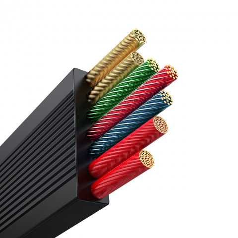 
3in1 universalus ištraukiamas laidas USB-C - Lightning / USB-C / Micro USB 100W 1.1m - juodas
