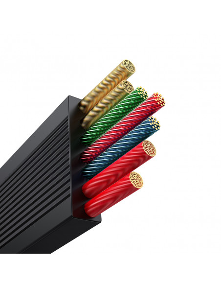 
3in1 universalus ištraukiamas laidas USB-C - Lightning / USB-C / Micro USB 100W 1.1m - juodas
