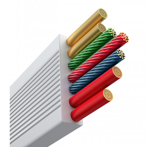 
3in1 universalus ištraukiamas laidas USB-C - Lightning / USB-C / Micro USB 100W 1.1m - baltas
