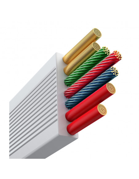 
3in1 universalus ištraukiamas laidas USB-C - Lightning / USB-C / Micro USB 100W 1.1m - baltas
