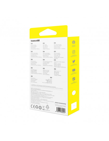 
3in1 universalus ištraukiamas laidas USB-C - Lightning / USB-C / Micro USB 100W 1.1m - baltas
