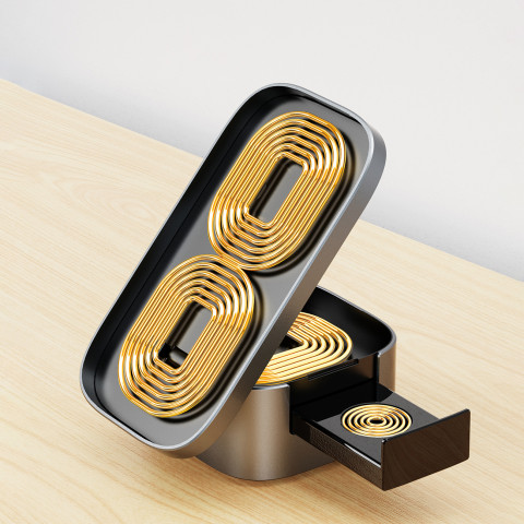 
3in1 A11Pro+ 15W indukcinis įkroviklis telefonui, išmaniajam laikrodžiui, ausinėms - juodas
