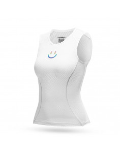 
Moteriški greitai džiūstantys 3D audinio dviratininko marškinėliai M / L - balti

