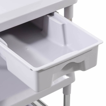 Kosmetinių procedūrų laboratorinis vežimėlis 3 lentynos 1 stalčius 80 x 73 x 32 cm 30 kg Kosmetinių procedūrų laboratorinis vežimėlis 3 lentynos 1 stalčius 80 x 73 x 32 cm 30 kg