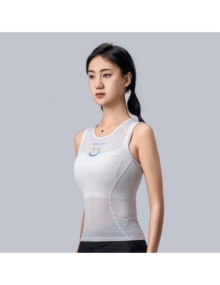 
Moteriški greitai džiūstantys 3D audinio dviratininko marškinėliai M / L - balti
