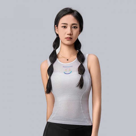 
Moteriški greitai džiūstantys 3D audinio dviratininko marškinėliai M / L - balti
