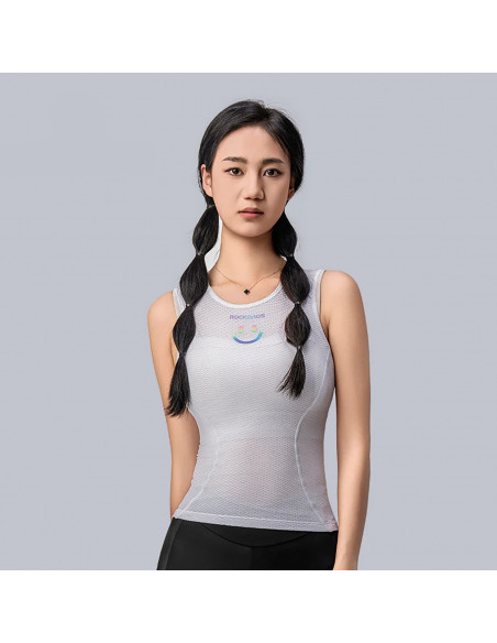 
Moteriški greitai džiūstantys 3D audinio dviratininko marškinėliai M / L - balti
