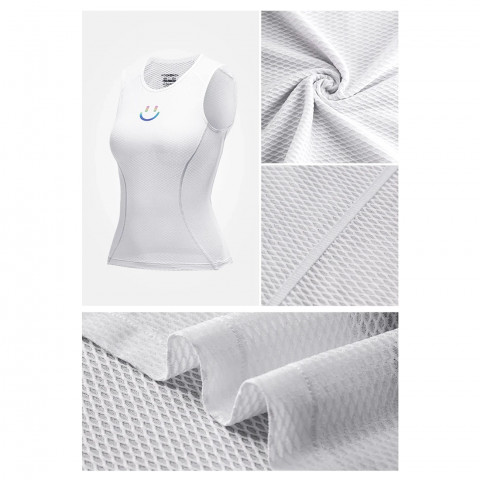 
Moteriški greitai džiūstantys 3D audinio dviratininko marškinėliai M / L - balti

