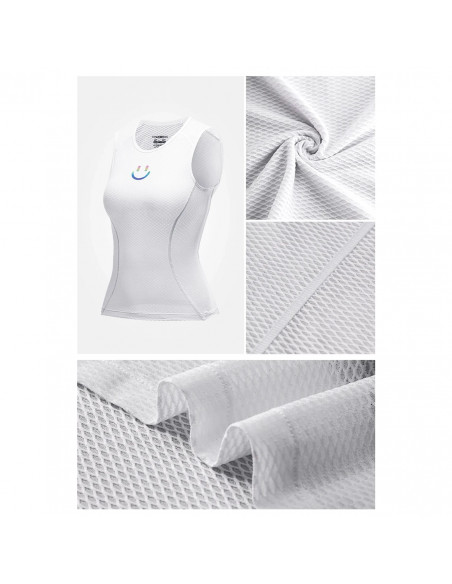 
Moteriški greitai džiūstantys 3D audinio dviratininko marškinėliai, XL / XXL dydžio – balti
