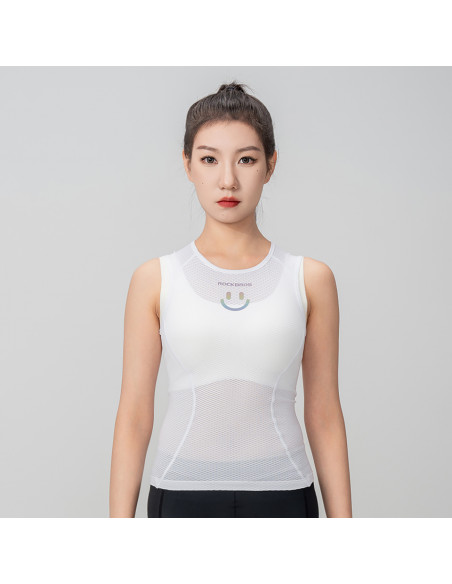 
Moteriški greitai džiūstantys 3D audinio dviratininko marškinėliai, XL / XXL dydžio – balti
