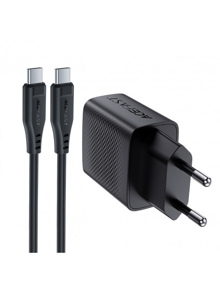 
A82 GaN USB-C PD 20W sieninis įkroviklis – juodas + USB-C / USB-C laidas
