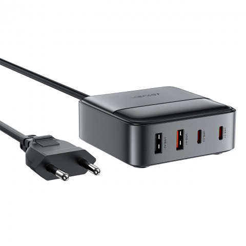 
Z6 GaN stalinio kompiuterio įkroviklis 2x USB-A 2x USB-C PD 65W - juodas
