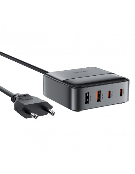 
Z6 GaN stalinio kompiuterio įkroviklis 2x USB-A 2x USB-C PD 65W - juodas
