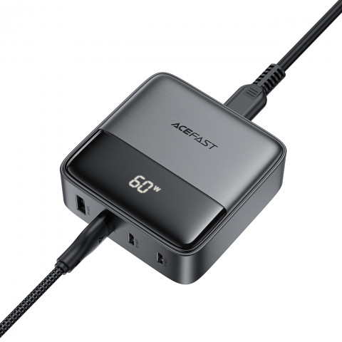 
Z6 GaN stalinio kompiuterio įkroviklis 2x USB-A 2x USB-C PD 65W - juodas
