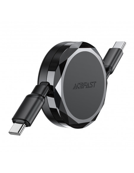 
USB-C – ištraukiamas USB-C laidas su organizatoriumi 60 W – juodas
