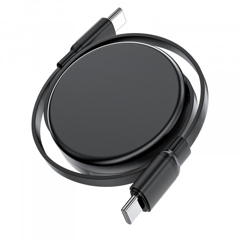 
USB-C – ištraukiamas USB-C laidas su organizatoriumi 60 W – juodas
