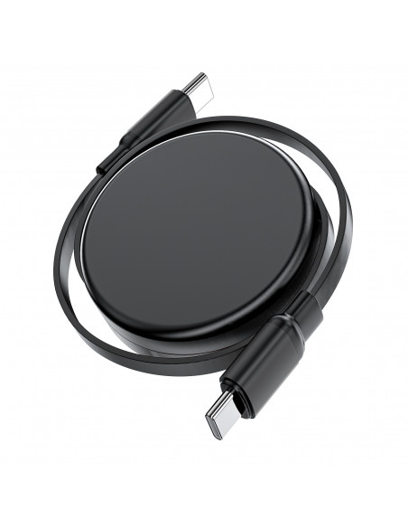 
USB-C – ištraukiamas USB-C laidas su organizatoriumi 60 W – juodas
