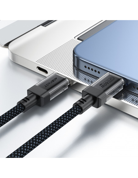 
Nailoninis pintas USB-C kabelis PD 60W 480Mb/ s - juodas
