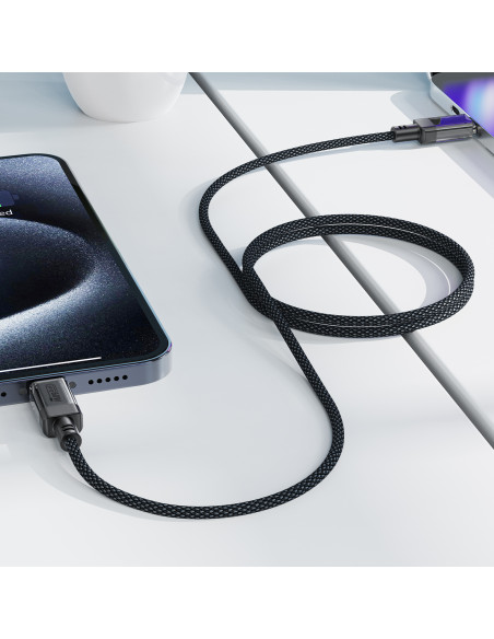 
Nailoninis pintas USB-C kabelis PD 60W 480Mb/ s - juodas
