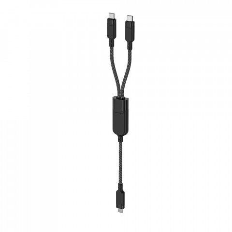 
2in1 dvigubas USB-C laidas - 2x USB-C 100W 480Mb/ s - juodas
