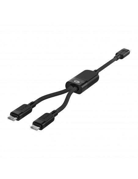 
2in1 dvigubas USB-C laidas - 2x USB-C 100W 480Mb/ s - juodas
