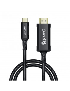 
Garso ir vaizdo kabelis USB-C - HDMI 4K 60Hz HDR 1,8 m - juodas

