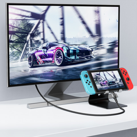 
Garso ir vaizdo kabelis USB-C - HDMI 4K 60Hz HDR 1,8 m - juodas
