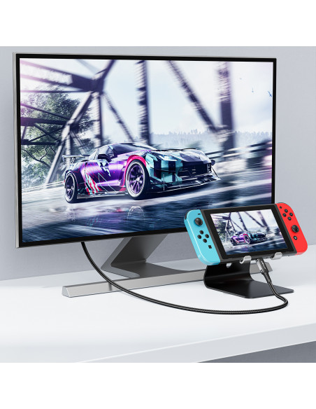 
Garso ir vaizdo kabelis USB-C - HDMI 4K 60Hz HDR 1,8 m - juodas
