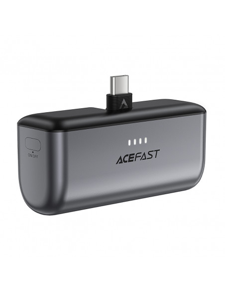 
MINI išorinė baterija 5000mAh telefonui USB-C PD 20W - juoda
