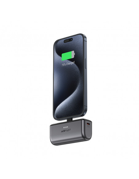 
MINI išorinė baterija 5000mAh telefonui USB-C PD 20W - juoda
