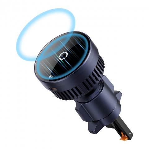 
„MagPro“ automobilio laikiklis į oro angą su „Qi2.0“ 15 W belaidžiu įkrovikliu – juodas
