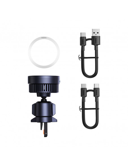 
„MagPro“ automobilio laikiklis į oro angą su „Qi2.0“ 15 W belaidžiu įkrovikliu – juodas
