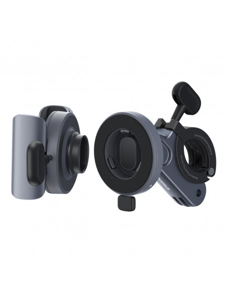 
„PrimeTrip“ magnetinis telefono laikiklis vairams, dviračiams, paspirtukams ir motociklams – juodas
