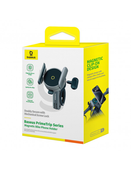 
„PrimeTrip“ magnetinis telefono laikiklis vairams, dviračiams, paspirtukams ir motociklams – juodas
