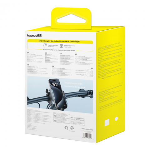 
„PrimeTrip“ magnetinis telefono laikiklis vairams, dviračiams, paspirtukams ir motociklams – juodas
