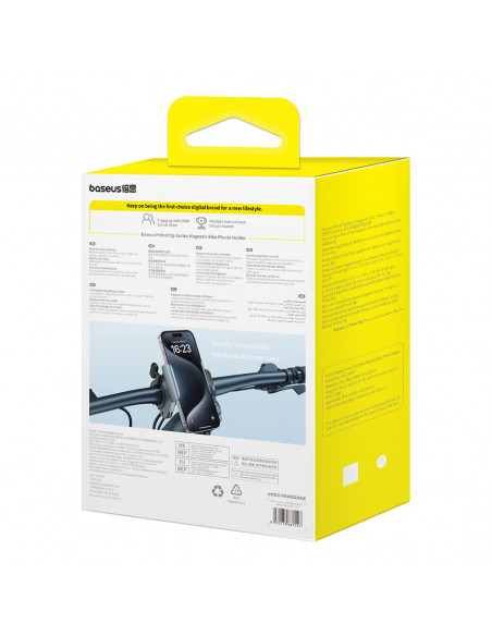 
„PrimeTrip“ magnetinis telefono laikiklis vairams, dviračiams, paspirtukams ir motociklams – juodas
