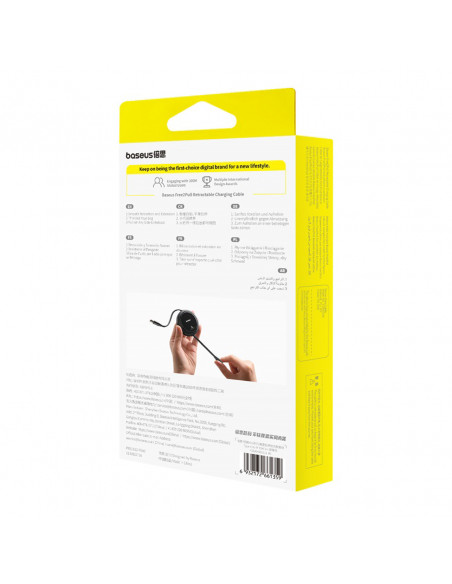 
„Free2Pull“ ištraukiamas USB-C laidas – „iPhone Lightning“ 20 W 1 m – juodas
