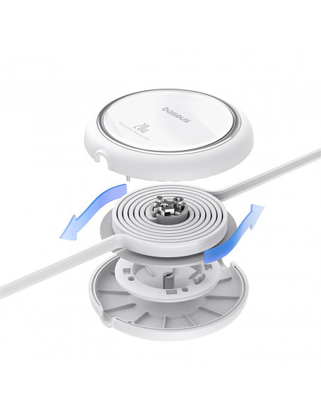 
„Free2Pull“ ištraukiamas USB-C laidas – „iPhone Lightning“ 20 W 1 m – baltas
