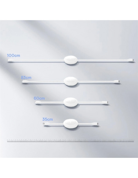 
„Free2Pull“ ištraukiamas USB-C laidas – „iPhone Lightning“ 20 W 1 m – baltas
