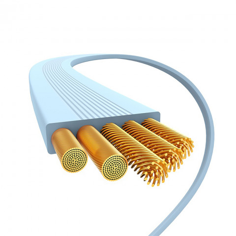 
„Free2Pull“ ištraukiamas USB-C laidas – „iPhone Lightning“ 20 W, 1 m – mėlynas
