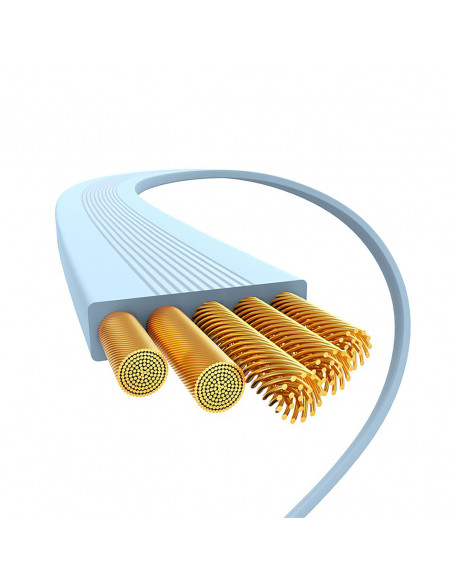 
„Free2Pull“ ištraukiamas USB-C laidas – „iPhone Lightning“ 20 W, 1 m – mėlynas
