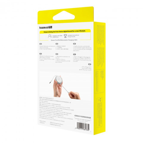 
„Free2Pull“ ištraukiamas USB-C laidas – „iPhone Lightning“ 20 W, 1 m – mėlynas
