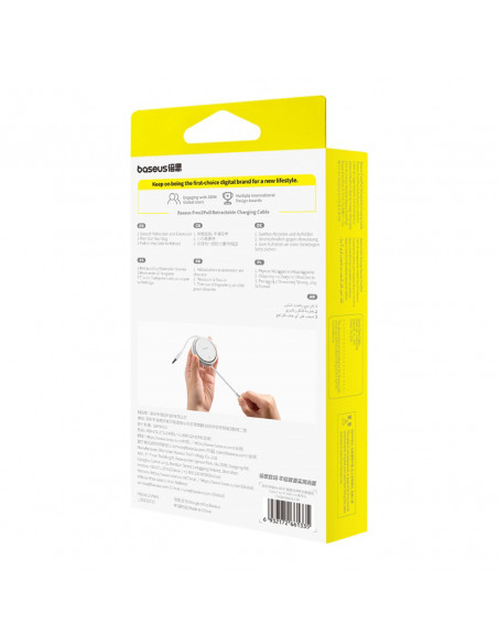 
„Free2Pull“ ištraukiamas USB-C laidas – „iPhone Lightning“ 20 W, 1 m – mėlynas
