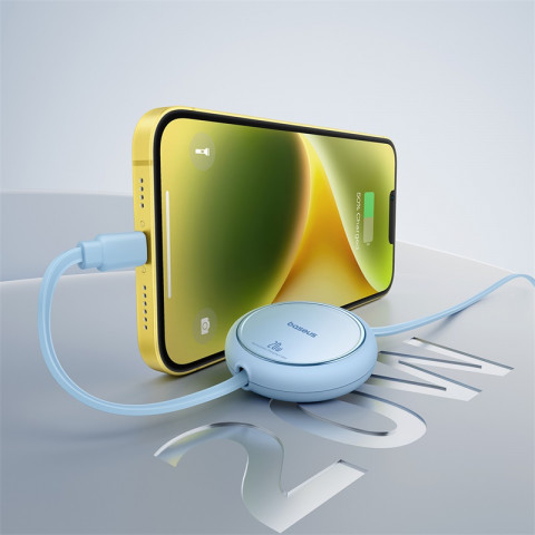 
„Free2Pull“ ištraukiamas USB-C laidas – „iPhone Lightning“ 20 W, 1 m – mėlynas
