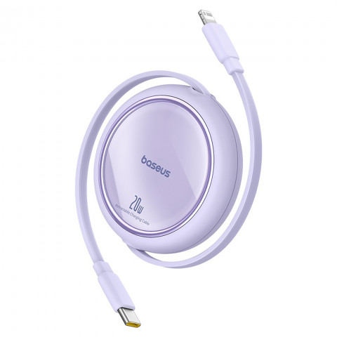 
„Free2Pull“ ištraukiamas USB-C laidas – „iPhone Lightning“ 20 W, 1 m – violetinis
