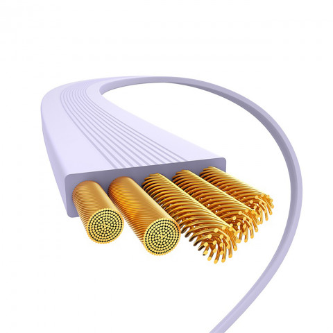 
„Free2Pull“ ištraukiamas USB-C laidas – „iPhone Lightning“ 20 W, 1 m – violetinis
