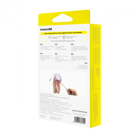 
„Free2Pull“ ištraukiamas USB-C laidas – „iPhone Lightning“ 20 W, 1 m – violetinis
