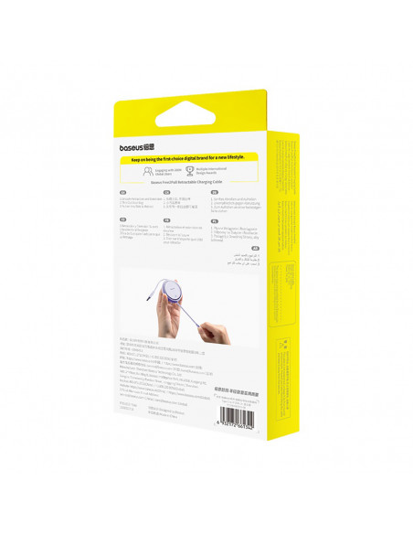 
„Free2Pull“ ištraukiamas USB-C laidas – „iPhone Lightning“ 20 W, 1 m – violetinis
