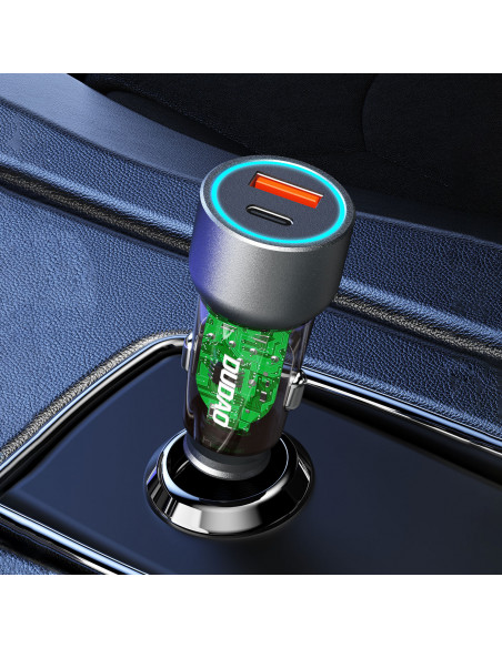 
R4T 30W USB-A USB-C automobilinis įkroviklis – pilkas
