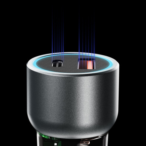 
R4T 30W USB-A USB-C automobilinis įkroviklis – pilkas
